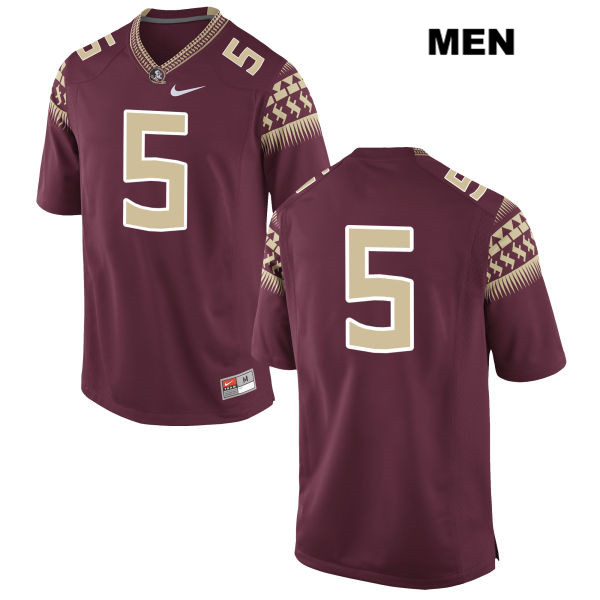 Men's NCAA Nike Florida State Seminoles #5 Dontavious Jackson College No Name Red Stitched Authentic Football Jersey SXD4569NO